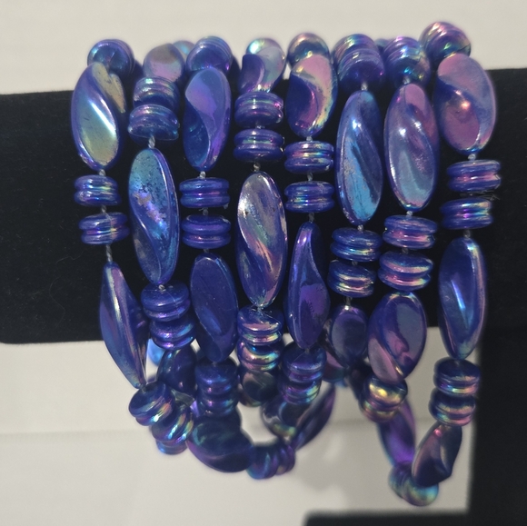 VINTAGE LONG STRANDED NECKLACE MULTICOLOR - Picture 8 of 8